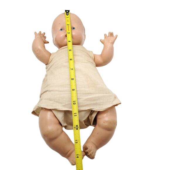 Antique Composition Baby Doll Painted Eyes 14" Collectible - Picture 12 of 13